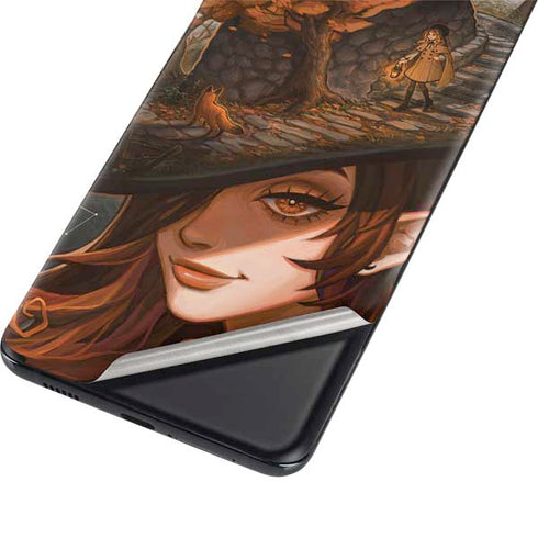 Halloween Pumpkin Witch with Fox by Ivy Dolamore Galaxy S21 Plus 5G Skin
